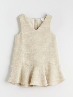 V Yaka K?z ?ocuk Elbise ve K?lotlu ?orap