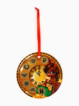 Цена за 2 шт. Ёлочная игрушка новогодняя с предсказанием «Куранты», d=13.4 см