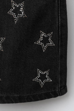 DENIM SKIRT WITH SPARKLY STARS - Zara фото 4