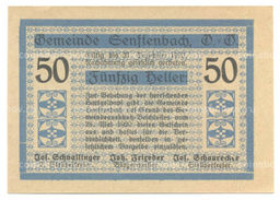 Банкнота 50 геллеров 1920 года Австрия  Нотгельд