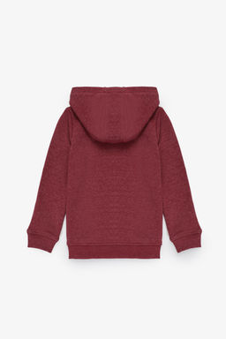 Erkek Гocuk Koyu Frambuaz KapГЕonlu Basic Sweatshirt
