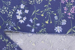 Сатин Ароматный лужок цв.джинсово-фиолетовый, ш.1.6м, хлопок-100%, 110гр/м.кв - Купава фото 5