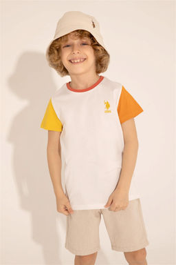 Футболка цвета экрю для мальчика - U.s. polo assn фото 6