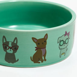 Миска керамическая Важный пес 250 мл - 11.511.55 см, зелёная - Пижон фото 5