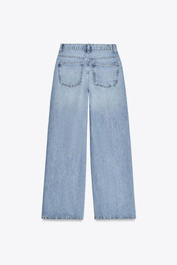 HIGH-WAIST TRF WIDE-LEG CROSSOVER WAIST JEANS - Zara фото 8