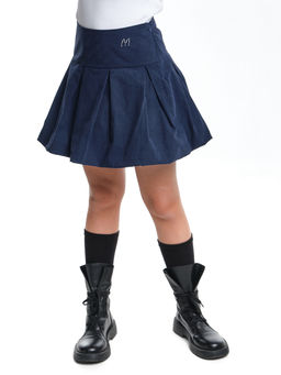 Юбка текстильная синяя в школу UD 0504 синий