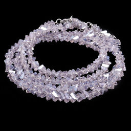 Бусы Алмазная крошка с огранкой 6мм-46см Серебристо-лиловые