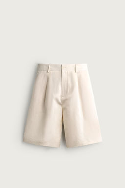 BERMUDA WIDE FIT PLIEGUES / Blanco roto - Zara фото 5