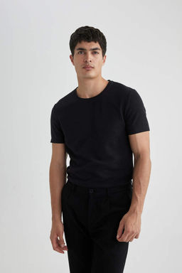 Облегающая футболка с круглым вырезом и короткими рукавами - Defacto фото 3