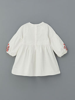 Bisiklet Yaka K?z ?ocuk Keten Elbise