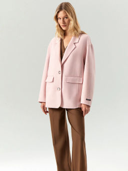 Полупальто из шерсти, R138/roseate