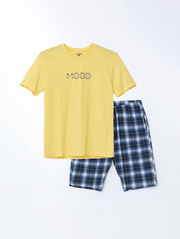 Standart Kal?p Erkek ?ortlu Pijama Tak?m?