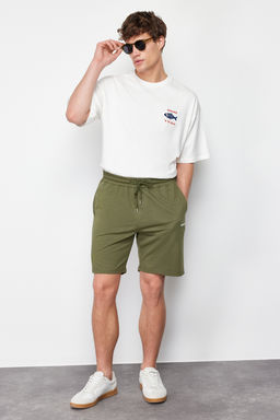 Haki Regular/Normal Kesim Orta Boy Yaz? Bask?l? Sort TMNSS21SR0377