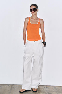 CONTRAST TRIM KNIT TOP - Zara фото 9