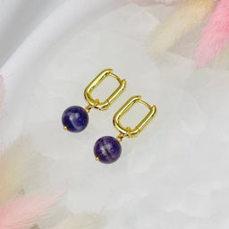 Серьги с камнем Аметист