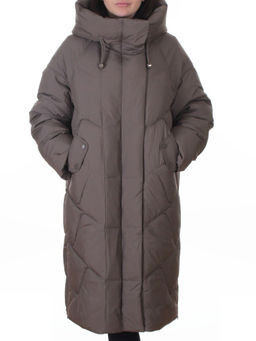 A621 GRAY/BROWN Пальто зимнее женское (200 гр. холлофайбер)