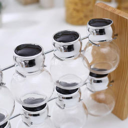 Набор для специй на подставке «Эко», 8 предметов: 100 мл, стекло