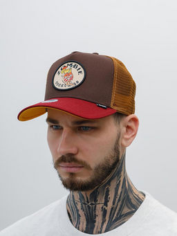 Бейсболка DJINNS арт. HFT Food Zombie (коричневый / красный)