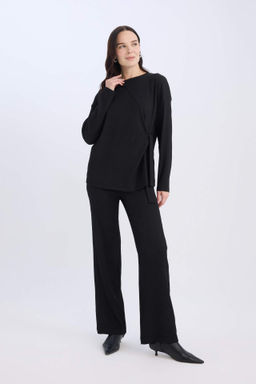 Burumcuk Pantolon Wide Leg Genis Bol Paca Esnek Belli - Defacto фото 6