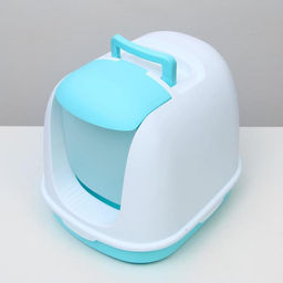 Туалет закрытый с совком, 47 х 40 х 39 см, бело-голубой - Пижон фото 3