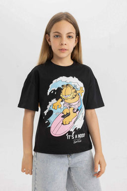 Футболка Garfield Relax Fit для девочек с круглым вырезом и короткими рукавами