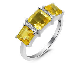 Кольцо из серебра цитрин, Сара