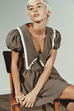 CHECKED DRESS WITH PETER PAN COLLAR - Zara фото 6