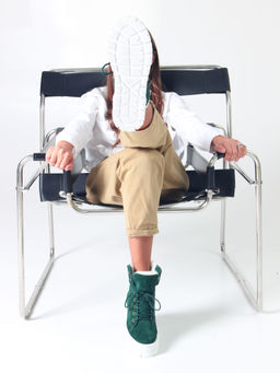 Ботинки 216.212131w. зеленый замша/Мех