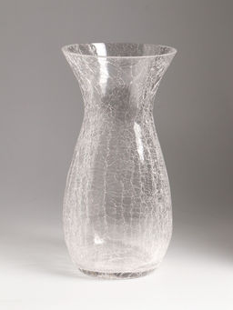 Ваза Паутинка, изгиб, 25?12.5 см, стекло, прозрачная