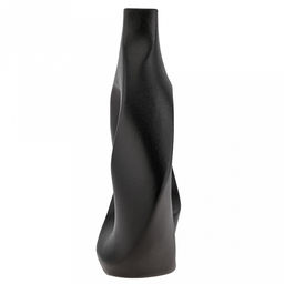 Ваза керамическая "Мадагаскар" 850мл, 21х7,5см h23,7см, горло - 2,5х2,5см, фактурный глянец, цвет - черный, в коробке (Китай)