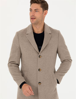 Bej Y_n Kar___ml_ Slim Fit Ka_e Kaban