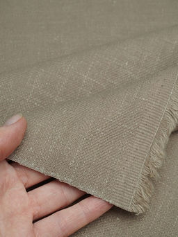 Конопля с хлопком-диагональ цв.Кофейно-оливковый, ш.1.4м, конопля-80%, хлопок-20%, 260гр/м.кв - Купава фото 2