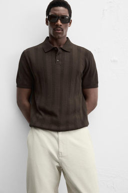 RIBBED KNIT POLO SHIRT - Zara фото 23