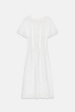 VESTIDO LINO CROCHET ZW COLLECTION / Beige claro - Zara фото 6