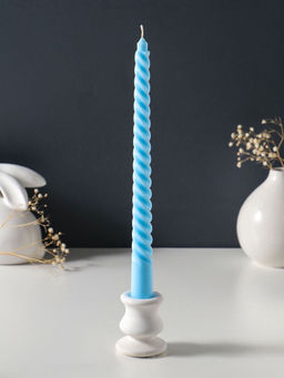 Свеча витая 25 см (набор 3 шт) 57 гр, 5 ч, цв. пастельно-голубой