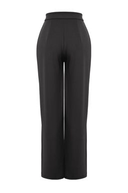 Antrasit C?rt C?rt Kapamal? Yuksek Bel Pileli Wide Leg Pantolon TWOAW24PL00177