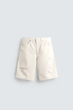 BERMUDA DENIM BAGGY FIT / Blanco roto - Zara фото 7