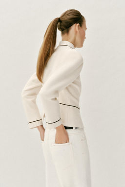 BLAZER ENTALLADA VIVOS CONTRASTE / Crudo - Zara фото 5
