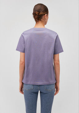 Pamuklu Merserize V Yaka Mavi Basic Tisort  фото 4