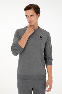 Erkek Antrasit Melanj Basic Sweatshirt