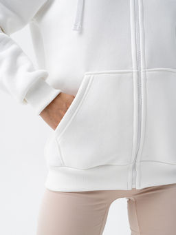 Толстовка зипка футер 3х нитка с НАЧЕСОМ,молочная - Binita фото 7