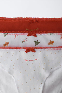 6-14 YEARS / THREE-PACK OF TREE AND BISCUIT BRIEFS