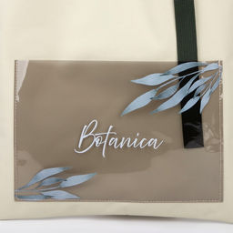 Сумка текстильная шопер Botanica с карманом, 35 х 0,5 х 40 см, бежевый - Nazamok фото 5