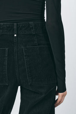 ZW COLLECTION WIDE-LEG HIGH-WAIST FLOCKED JEANS - Zara фото 6