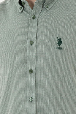 Мужская зеленая рубашка с длинным рукавом - U.s. polo assn фото 7