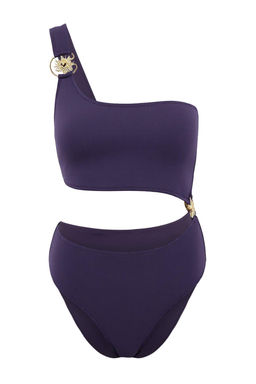Mor Tek Omuz Gunes Aksesuarl? Premium Cut Out Detayl? Regular Mayokini TBESS25MA00046