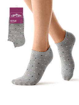 (Omsa) Omsa Style 552 нос.жен. с мелким рисунком сердечки и пикотами на борту  фото 3