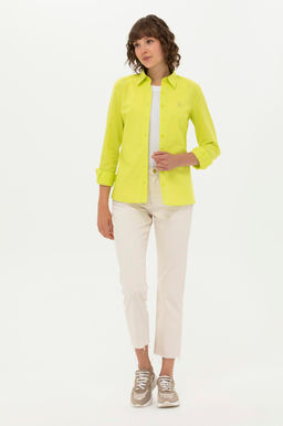 U. S. Polo Assn Женская неоново-желтая базовая рубашка с длинным рукавом - U.s. polo assn фото 3