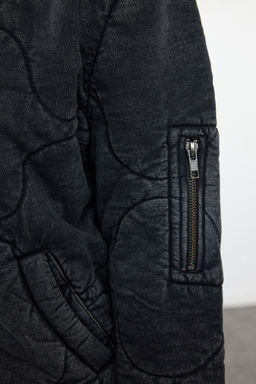 Trendyolmilla Antrasit Oversize Kal?p Y?kamal? Pamuklu Kapitone Sisme Mont TWOAW25MO00137  фото 5