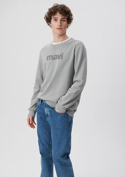 Mavi Logo Baskl Kaponlu Siyah Sweatshirt  фото 6